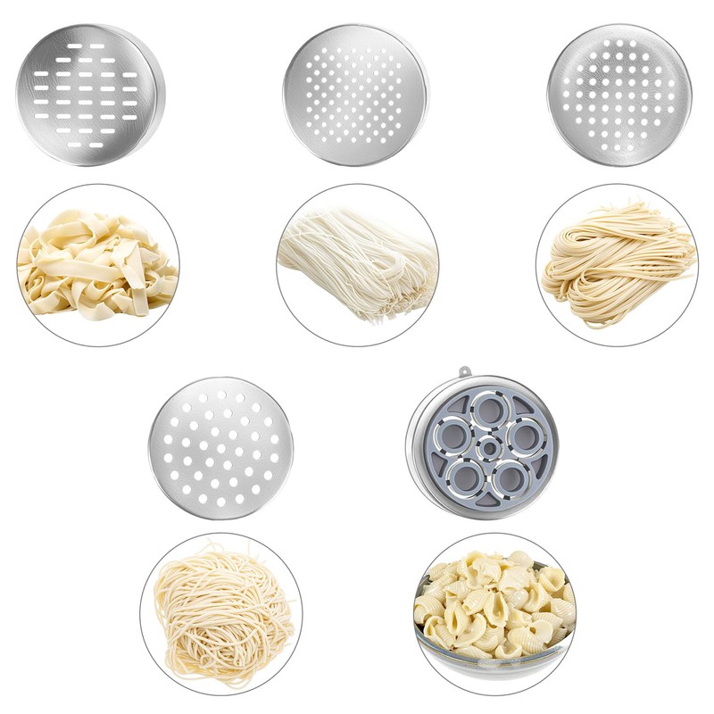 QWORK Stainless Steel Noodle Maker, Manual Pasta Machine with 5