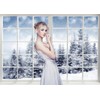 DHXXSC 7X5FT Snow Window Background Winter Wonderland Forest Scene Backdrop