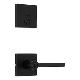 991 Halifax Keyed Entry Lever and Single Cylinder Deadbolt Combo Pack featuring SmartKeyÂ® in Matte Black