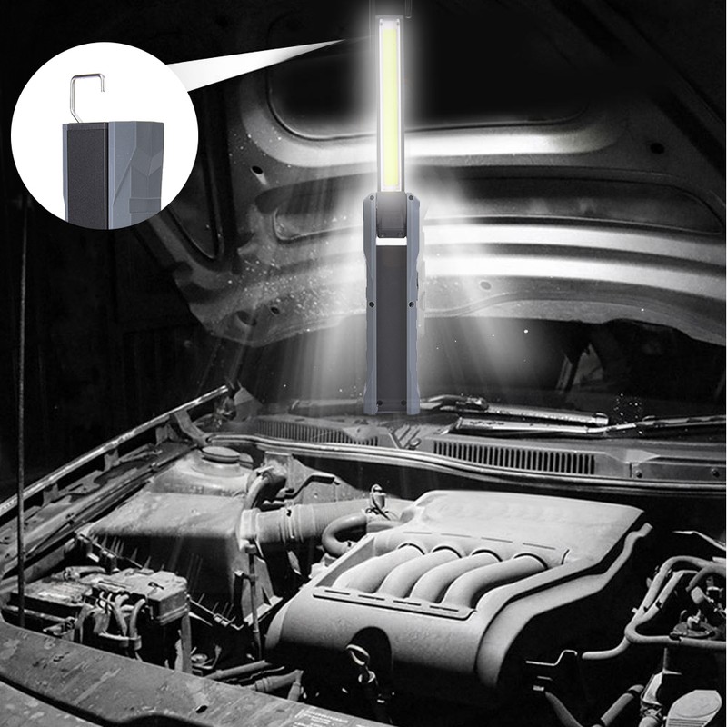 COB LED Foldable Work Light Flashlight with Tail Magnet Emergency