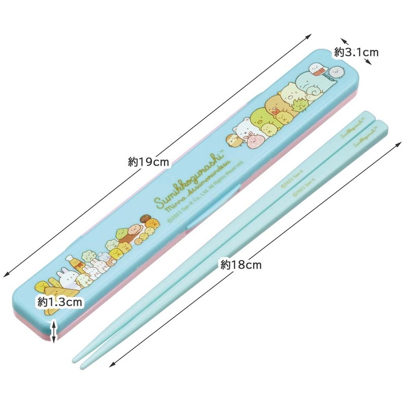 Skater ABC3AG-A Sumikko Gurashi Chopsticks & Case Set, 7.1 inches