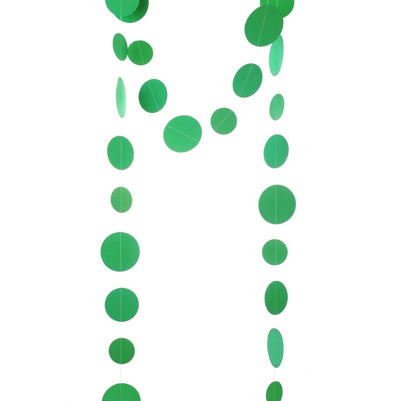 Green Paper Garland Circle Dot Party Banner Streamer Backdrop Hanging