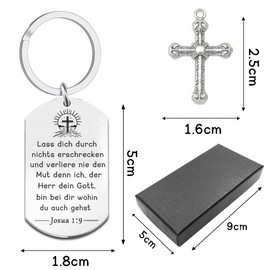 ENYACOS Christian Gifts, Bible Accessories, Confirmation Gift Boy and Girl, Gift Best Friend, Gifts for Women, Courage Gift, Spiritual Gifts, Car Keyring, a