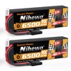 Nihewo 2S Lipo Battery 6500mAh 7.4V RC Battery 90C Hard