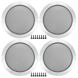 X AUTOHAUX 5" Car Speaker Grille Cover Mesh W/Screws Silver Tone Black - 4 Pcs