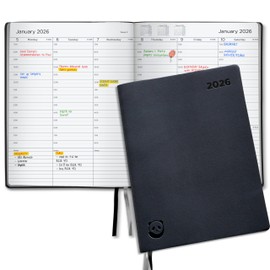 2026 Diary by Smart Panda – Silver Edition, A4 Week to View Dated Planner – Softcover and Gift Box - Appointment Book, 30 Minute Intervals – Annual Calendar, November 2025 - December 2026