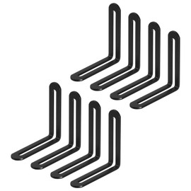 sourcing map 6Pcs Adjustable L-Shape Corner Brace with Slot, 3.15 x 3.15 Inch Stainless Steel Slotted Right Angle Corner Bracket for Wooden Furniture Cabinet, Black