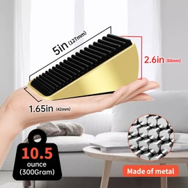 Strongest Heavy Duty Door Stoppers - Tall Door Stop Wedge Large Door Stoppers for Bottom of Door, Tall up to 2.6 in Doorstop Zinc Alloy and Silicone Made Suits Any Heavy Door Any Smooth Floor(2gold)