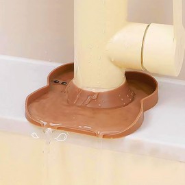 Silicone Faucet Mat for Kitchen Tap Compact Sink Splash Guard Protectors Behind Draining,Brown 2PCS