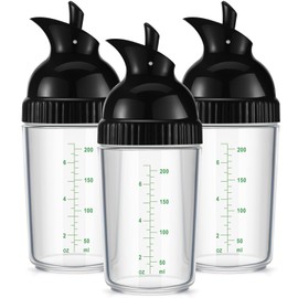 Lallisa 3 Pcs Salad Dressing Shaker Salad Dressing Bottle Mixer Salad Dressing Containers with Lids Multifunctional Manual Sauces Mixer