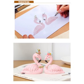 ZKSYLSM Pink Flamingo Prince and Princess Love Statue Ornament,Romantic Pink Resin Sculpture Decor,Tabletop Statue Ornament for Home Study Room Bed Room, (Prince)