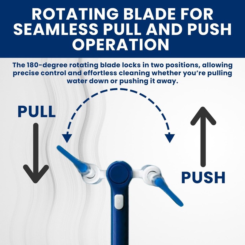 Squee-Jay Extendable Shower Squeegee with 180-Degree Rotating Blade for Push/Pull