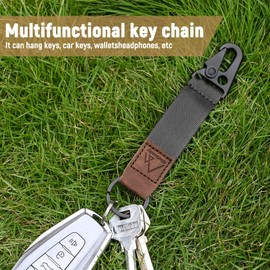 Glorisunity Hand Wrist Lanyard Key Chain Holder, Wristlet Strap for Key for Women & Men, Lanyard for Car Key (2 Piece) (Black)