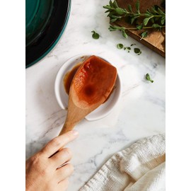 LE TAUCI Ceramic Spoon Rest, 4.8 Inch Spoon Rest for Stove Top, Spoon Holder for Kitchen Counter, Coffee Spoon rest, Utensil Rest for Cooking, True White