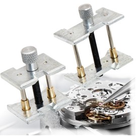 2Pcs Metal Watch Movement Holder, 2 in 1 Reversible Movement Clamp Watchmaker Clamp Repair Tool for Watch Repair, Jewelry Making, Craft