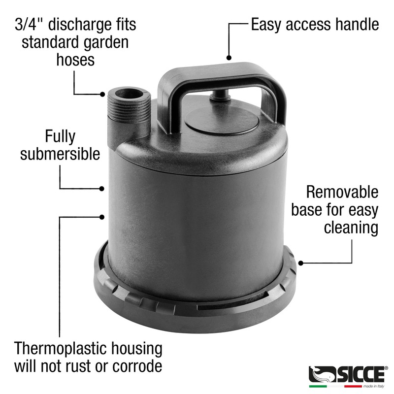 SICCE Ultra Zero 793 GPH Multi-Purpose Water Pump | Garden