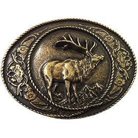 BELTINGER Deer Belt Buckle with Frame 4.0 cm | Buckle Interchangeable Buckle Belt Buckle 40 mm Solid | for Hunting Outfit, Old Brass