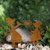 Storm's Gartenzaubereien Rusty Stake Girl with Dandelion and Bird Set