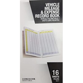 Vehicle Expense & Mileage Record Book, 3.25 x 6.25 Inches, (2 Pack)
