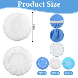 6 Pack Car Polisher Pad Bonnet Set Soft Microfiber Polishing Bonnet Buffing Pad Cover Car Waxers Bonnets Set Cars Orbital Buffer Polisher Pads 9-10 Inch for Orbital Buffer Polishers