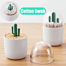 Tomuvpzn Wattestäbchen Behälter, Wattepadspender, Transparente Acryl Wattestäbchen Aufbewahrungsbox, Kunststoff Deckeln für Wattestäbchen Behälter Box,Wattepadspender zur Aufbewahrung im Schlafzimmer