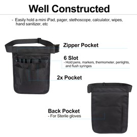 Nurse Fanny Pack, Nurse Pouch for Women Men Nurses Utility Pocket Organizer(Black)