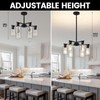 KUSSCO 6-Light Modern Chandelier Chandeliers with Clear Glass Shade, Black