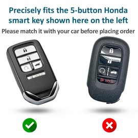 Autobase Silicone Key Fob Cover for Honda Accord Civic CR-V CRV Pilot Passport Insight EX EX-L Touring | Car Accessory | Key Protection Case - 2 Pcs (Black)