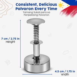 Polvoron Molder Filipino (2.75 pulgadas de alto x 1.75 pulgadas de ancho) - Molde redondo Polvoron para galletas filipinas tradicionales, herramienta de hornear duradera y fácil de usar
