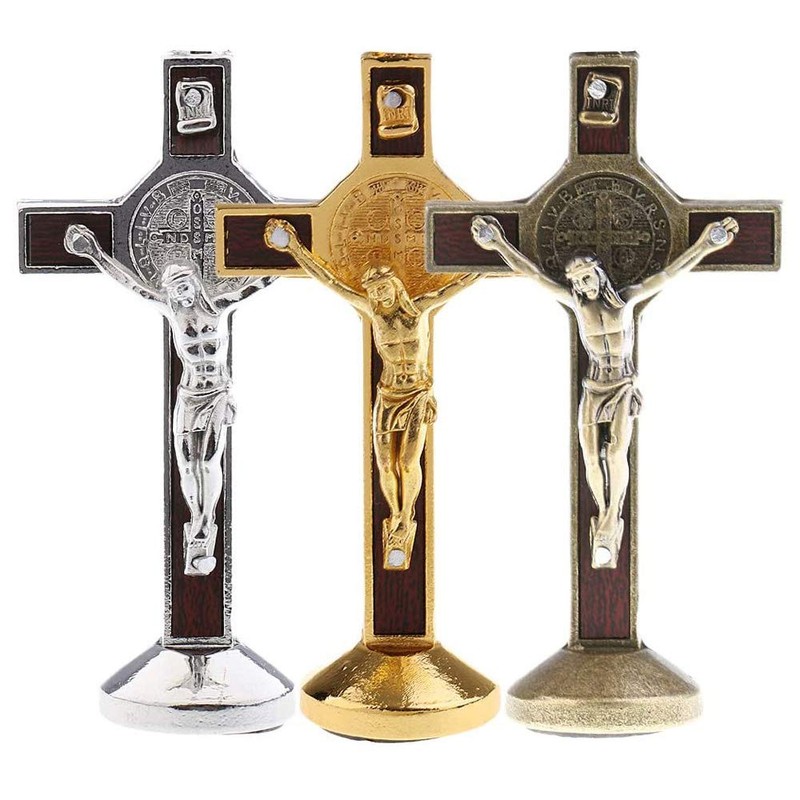 POFET Crucifix Jesus Christ Cross Statue Figure for Car Home