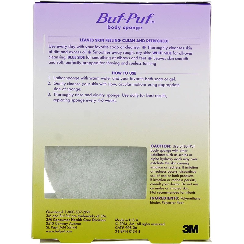 Buf-Puf Body Sponge, Bath Sponge, Dermatologist Developed, Cleanses Skin of