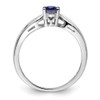 Solid 925 Sterling Silver Created Sapphire Blue September Gemstone Engagement