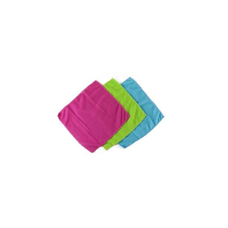 "Brights" Pack of 3 Assorted Microfibre Cloths for Cleaning &