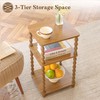 Fultyle End Table, Small Side Table with 3 Tier Open