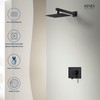 KENES Matte Black Shower Faucet with Square Shower Trim Kit