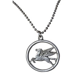 Hastings Pewter Company Lead Free Pewter Pegasus Necklace with Stainless Steel Ball Chain Jewelry