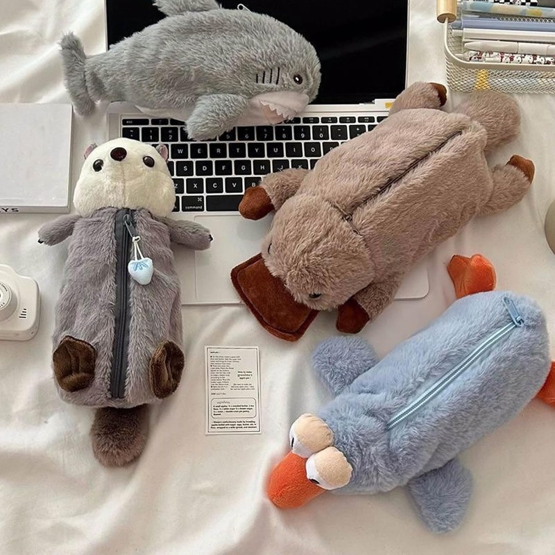 UOPR Pencil Case, Plush Pencil Case, Animal Pen Case, Cute