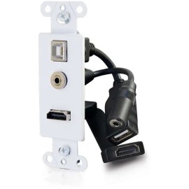 UD_C2G Decorative HDMI Wall Plate with USB and 3.5mm White