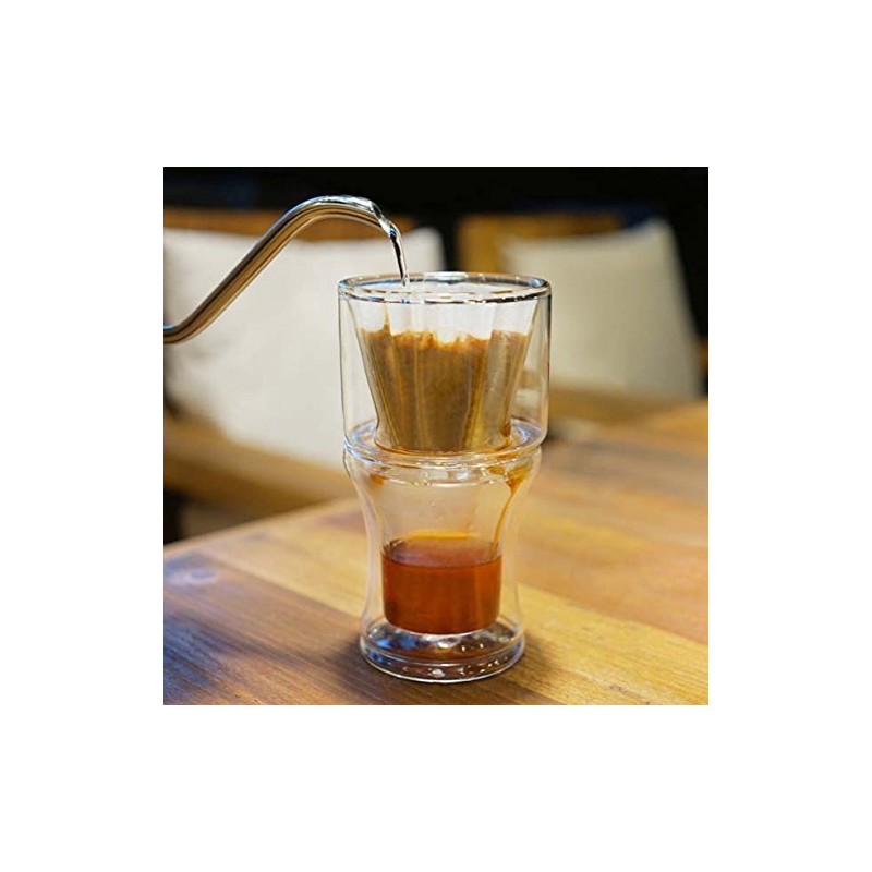 Hand Drip Coffee Maker Pour Over Double Borosilicate Glass Wall
