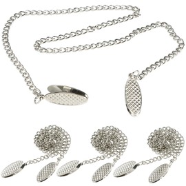 Pack of 4 Napkin Chain, Napkin Chain with Clips, Stainless Steel, Chain Napkin Holder, for Seniors, Adults, Children