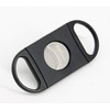 BigSmoke Cigar Cutter in Black/Silver, Double Blade Cutter with Serrated