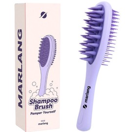 Marlan Double-Sided Scalp Massage Shampoo Brush, 1 Piece, Bora / 마를랑 양면 두피 마사지 샴푸 브러쉬, 1개, 보라