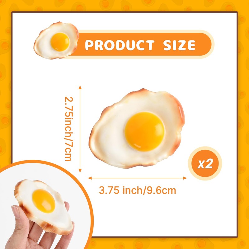 HUIANER 2PCS Artificial Fried Eggs Fake Fried Egg Omelette Model