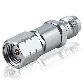 1.85 mm Wave Connector Precision 1.85 mm Male to 1.85 mm Female Adapter Stainless Steel Body Microwave Adapter, 50 Ohm,DC to 67 GHz, VSWR 1:1.25
