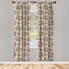 Ambesonne Fall Curtains, Bitonal Plaided Background with Pinecones and Maple
