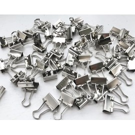 19mm Silver Metal Binder Foldback Clips Bulldog/Paper Clips/Binder Clips File Paper Money Receipts File Clamps, Planner Organiser Office, Store, Kitchen Multifunction Pcs (40 Clips)