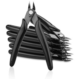 STARVAST Wire Cutter, 5In Electrical Wire Cable Cutter Side-Cutting Plier Diagonal Side Cutter Flush Cutter for Electronics Wires Jewelry Screws and DIY (6 Pack-Black)