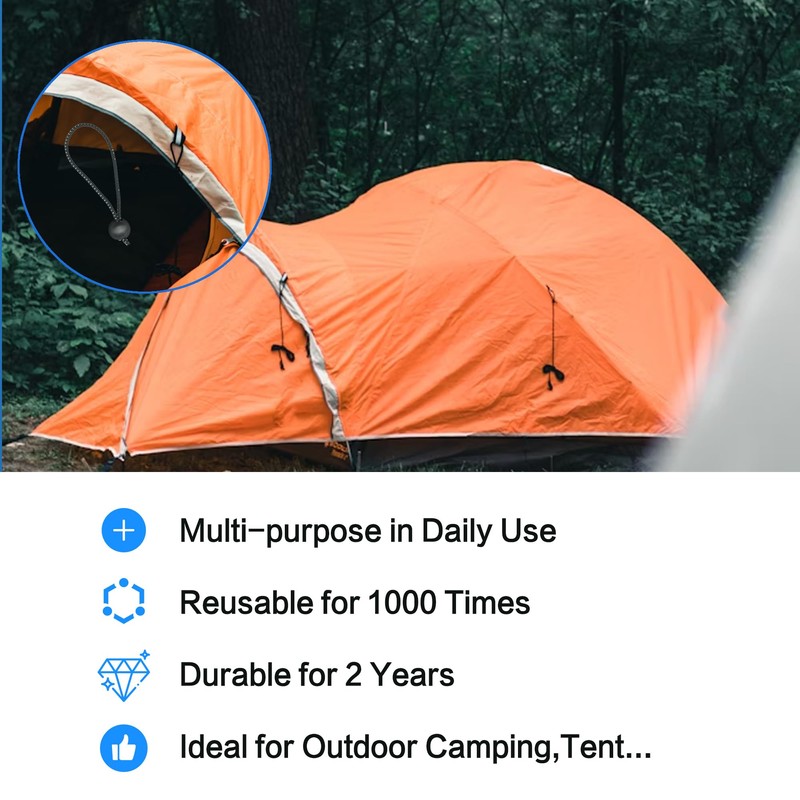 Axelord Ball Bungee Cord, 50 Pack, 6-Inch