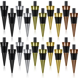 Honeydak 20 Pieces Wine Bottle Stopper Set Kit Blank Stainless Steel Wine and Beverage Reusable Decorative Bottle Corks Accessories Tapered Storage Craft Art DIY for Kitchen Bar Party Wedding Turning