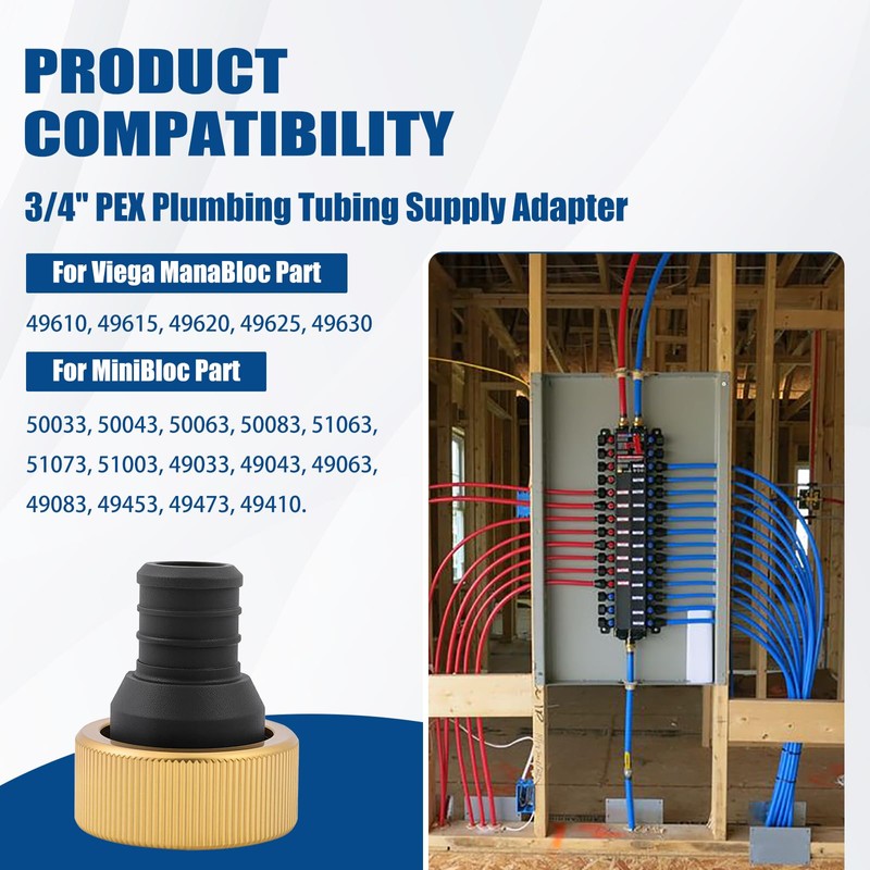 50141 3/4" PEX Crimp Supply Adapter for Viega ManaBloc and